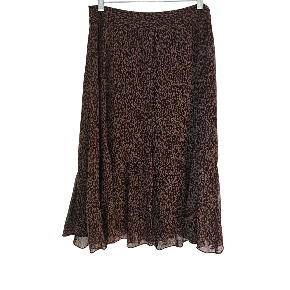 Charter Club Womens Silk Animal Print Midi Skirt Sz 10 Gypsy Fairy Whimsygoth - Picture 6 of 12